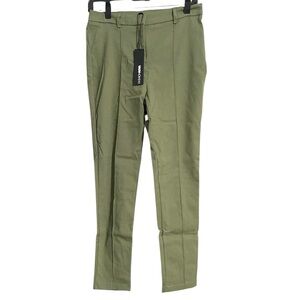 Fashion Nova Raise the Bar Skinny Trouser Olive Green